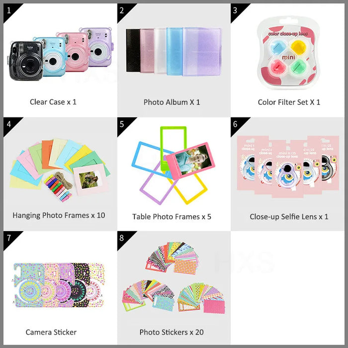 Fujifilm Instax Mini 11 Camera Glitter Case Accessories Gift Set On Sale