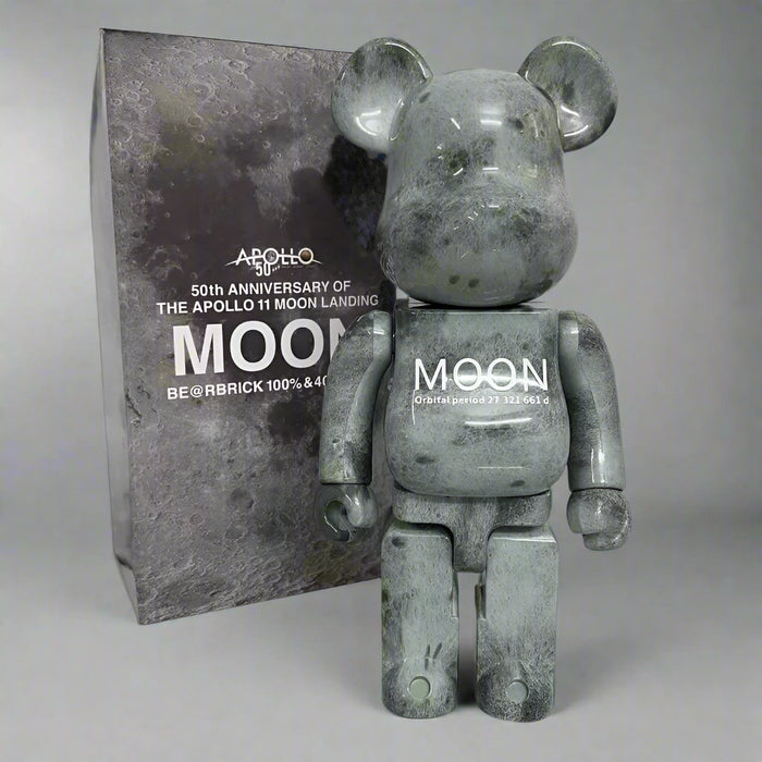400% Space Cosmic Series Moon Bear Statuette Pop Art Decor Apollo 50th Anniversary Of The Apollo 11 Moon Landing Collection For Astronomy Enthusiast On Sale