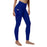 Blue High Waisted Side Pocket Solid Sport Leggings On Sale