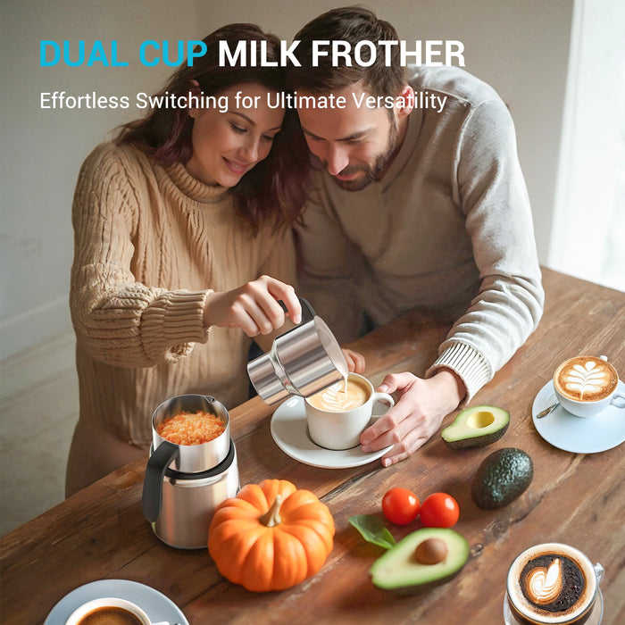 Livatro 14-in-1 Dual Cups Automatic Cafe Milk Warmer And Milk Frother On Sale