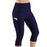 Navy Blue High-Waisted Mid-Calf Leggings With Side Pockets & Back Pocket For Sports, Yoga, Gym On Sale