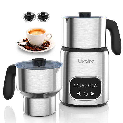 Livatro 14-in-1 Dual Cups Automatic Cafe Milk Warmer And Milk Frother On Sale