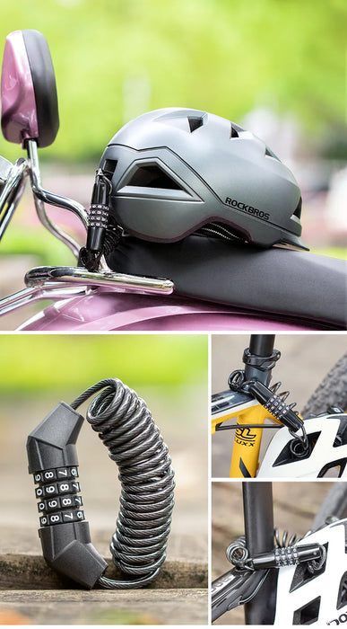 Anti-theft Steel Wire Mini Password Bike Helmet Lock On Sale