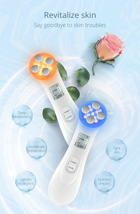 Ultrasonic LED Photon Facial Mesotherapy Electroporation RF Radio Frequency Massager On Sale