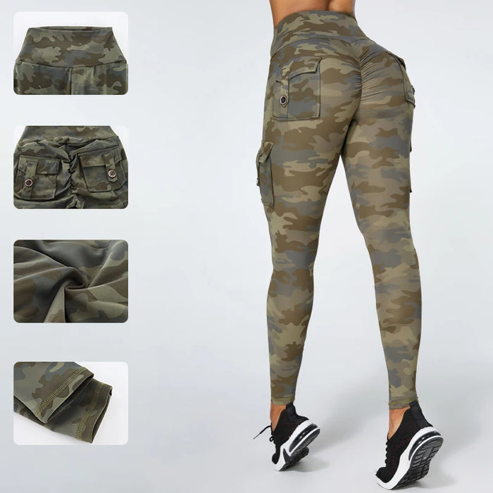 High Waisted Push Up Camouflage Fitness Leggings On Sale