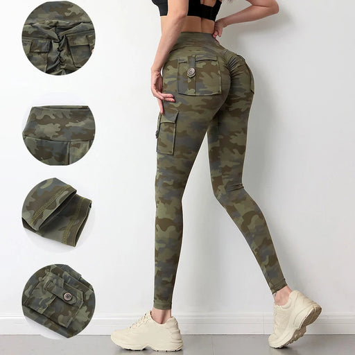 High Waisted Push Up Camouflage Fitness Leggings On Sale