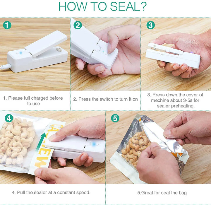 Rechargeable 2-in-1 Mini Snack Bag Heat Sealing Machine On Sale