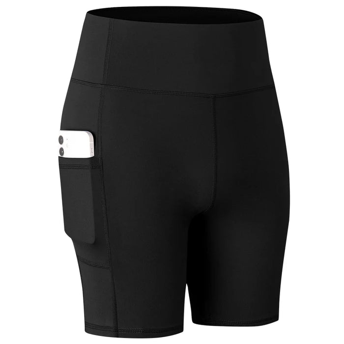 Black Quick-drying Cycling Shorts With Side Pockets On Sale