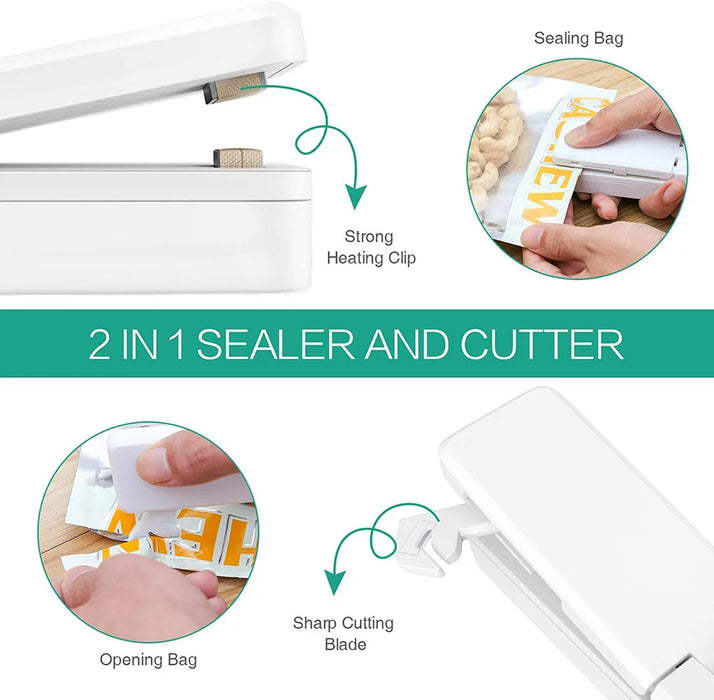 Rechargeable 2-in-1 Mini Snack Bag Heat Sealing Machine On Sale