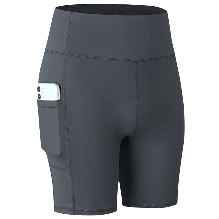 Grey Quick-drying Cycling Shorts With Side Pockets On Sale