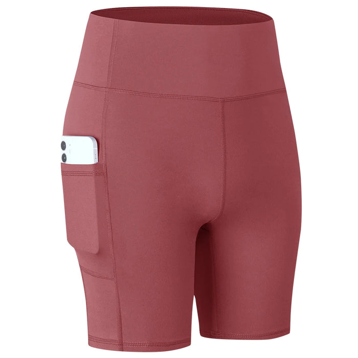 Brown Quick-drying Cycling Shorts With Side Pockets On Sale
