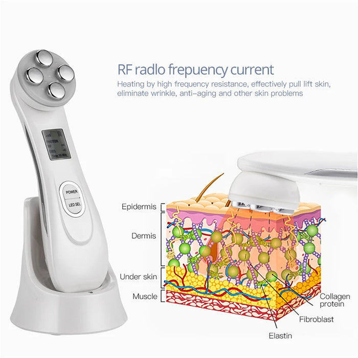 Ultrasonic LED Photon Facial Mesotherapy Electroporation RF Radio Frequency Massager On Sale
