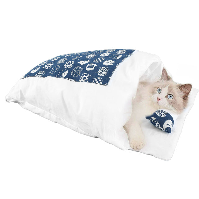 Machine Washable Blue Japanese Pet Futon Bed For Cats or Dogs On Sale