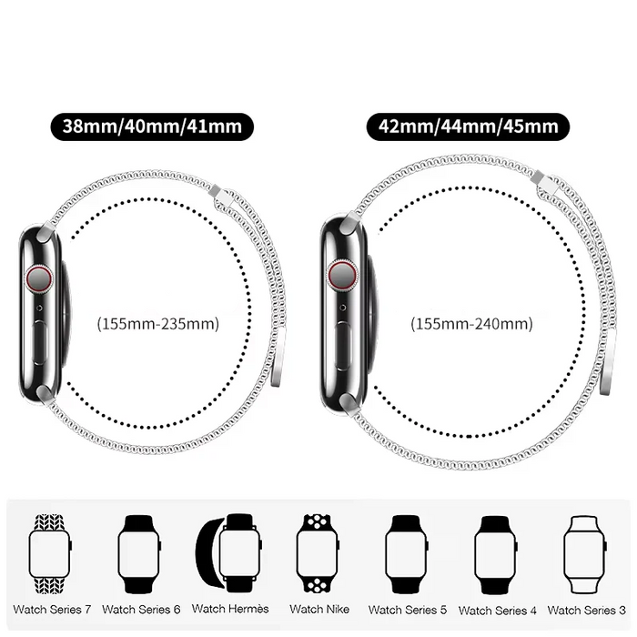 Sizing Of Milanese Mesh Loop With Magnetic Clasp For Apple Watch Band 44mm 40mm 38mm 42mm