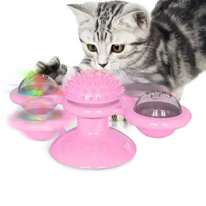 Pink Turn The Windmill Interactive Cat Game Toy On Sale