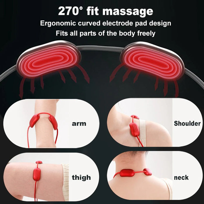 TENS EMS Double Pulse Hot Compress Smart Kneading Neck Massager