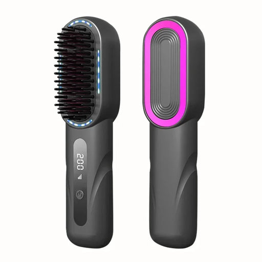 Rechargeable Wireless Negative Ion Electric Hair Comb Straightener On Sale