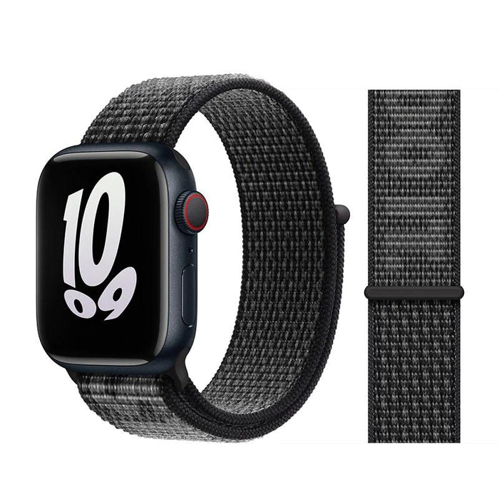 NIKE Designs Nylon Watch Straps Collection For Apple Watch On Sale - NIKE Slogan Black Summit