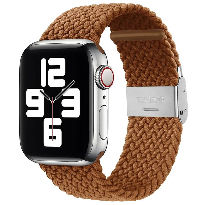 Brown Stretchable Braided Loop Apple Watch Bracelet For iWatch Series On Sale