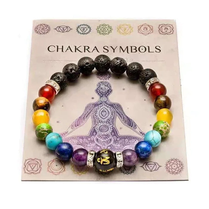 7 Chakras Symbols Reiki Power Of Energy Natural Crystal Stone Yoga Charm Couple Bracelet On Sale