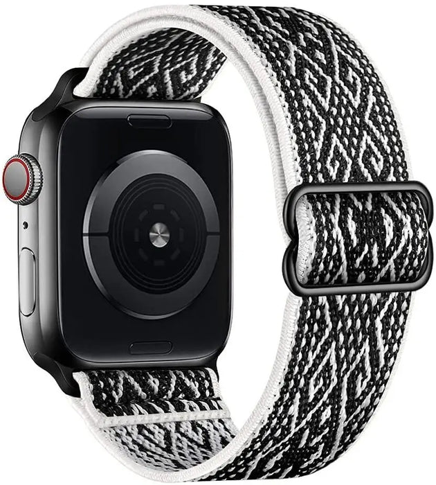 Bohemia White Scrunchie Watch Strap For Apple Watch Band Series 49mm, 45mm, 44mm, 42mm, 41mm, 40mm, 38mm On Sale