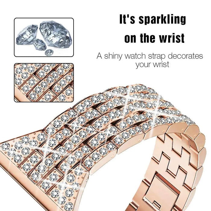 Diamond strap with case for Apple watch band 38mm, 40mm, 42mm, 44 mm On Sale