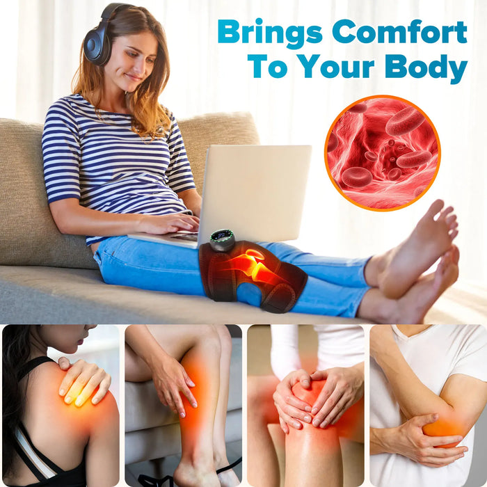 Rechargeable Smart Thermal Heating Pads With 5 Levels of Massage Modes For Knee, Shoulder, Elbow On Sale