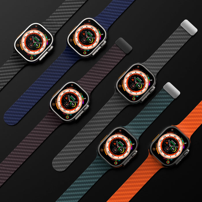 Carbon Fiber Pattern Silicone Magnetic Loop Apple Watch Band For iWatch Series On Sale