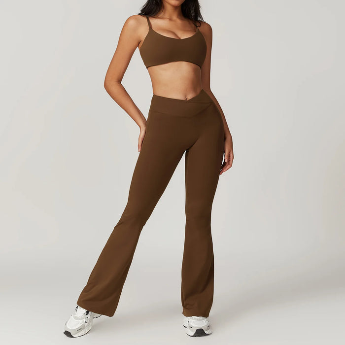 Matching 2 Pieces Yoga Activewear Brown Sets On Sale