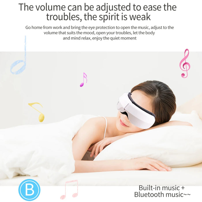 4D Smart Eye Hot Compress Airbag Massager With Bluetooth Music On Sale