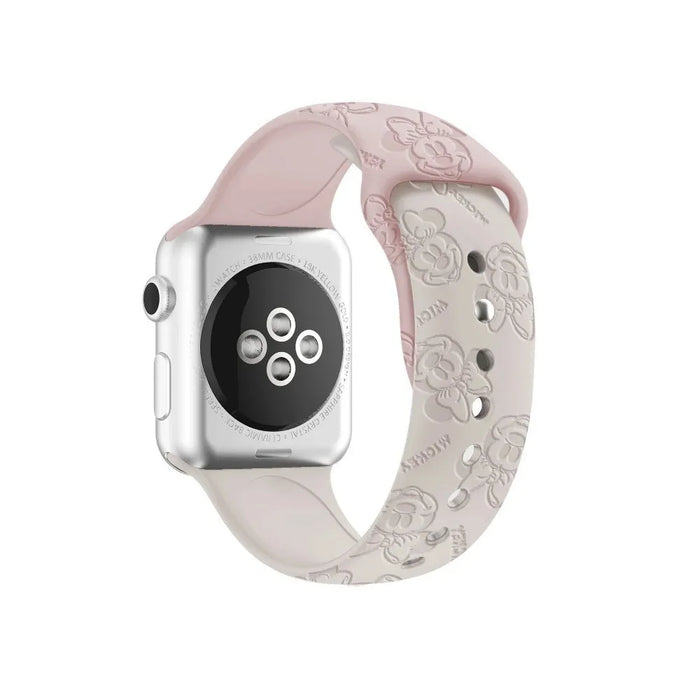 Pink Starlight 3D Dream Disney Mickey Mouse Theme Design Silicone Apple Watch Band On Sale