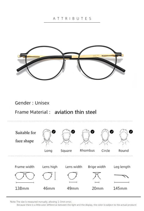 Lightweight German Eyewear Screwless Link Retro Eyeglasses On Sale