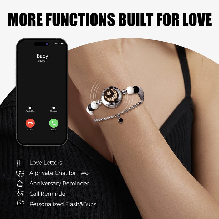 Light Up & Vibrate Long Distance Agate Touch Bracelets For Couples On Sale