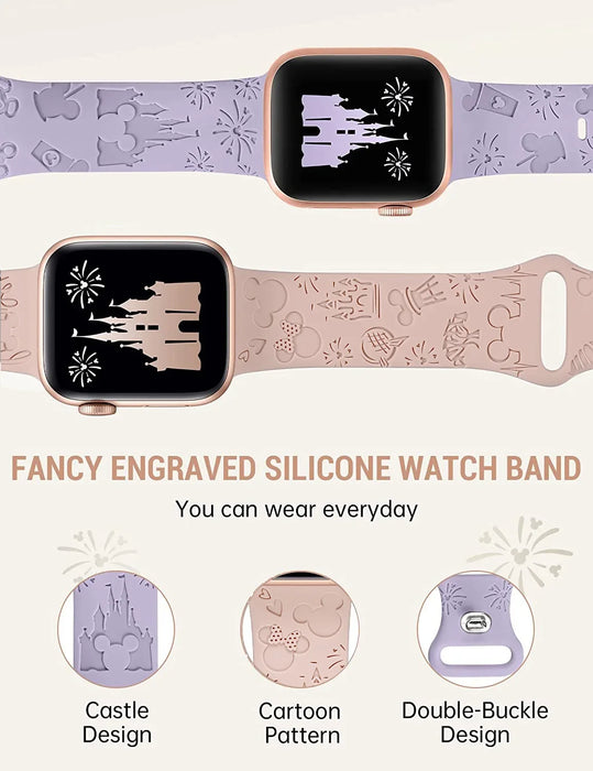 Disney Mickey Mouse Castle Theme Design Silicone Apple Watch Band On SaleDisney Mickey Mouse Castle Theme Design Silicone Apple Watch Band On Sale