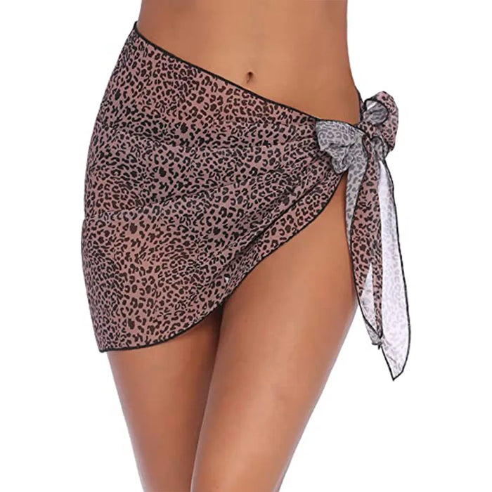 Leopard Beach Bikini Short Sarong Scarf for Swimwear Cover-ups On Sale