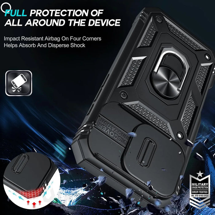 Rugged Armor Phone Case With Camera Cover For iPhone Pro Max, Plus, 16, 15, 14, 13, 12 On Sale