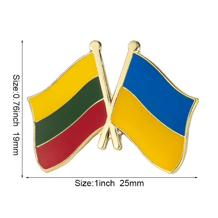 Ukraine Flag & Colombia Flag Brooches Lapel Pins On Sale