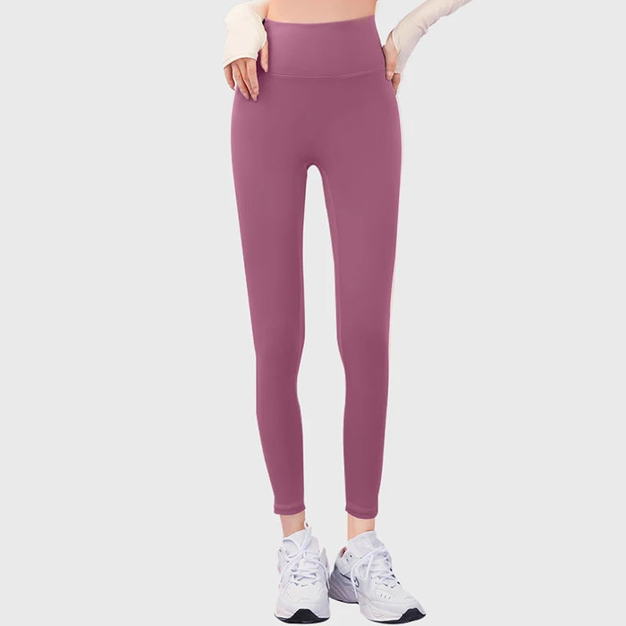 Pink High Waisted Cross Back Seamless Push Up Gym Leggings On Sale