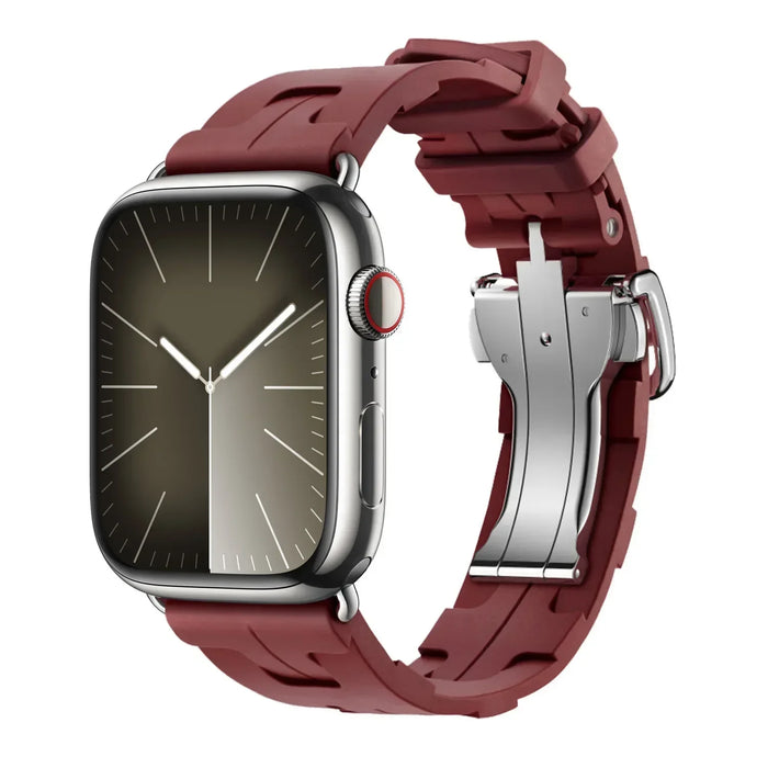 Wine Red Silver Kilim Single Tour Strap for Apple Watch Band 38mm, 40mm, 41mm, 42mm, 44 mm, 45mm, 46mm, 49mm On Sale
