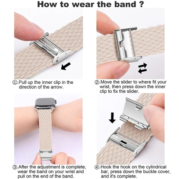 How To Wear Stretchable Braided Loop Apple Watch Bracelet For iWatch Series