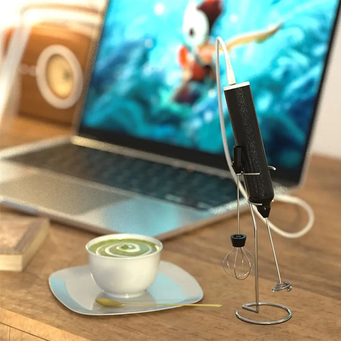 3-Speed Rechargeable Wireless Milk Frother Whisk On Sale
