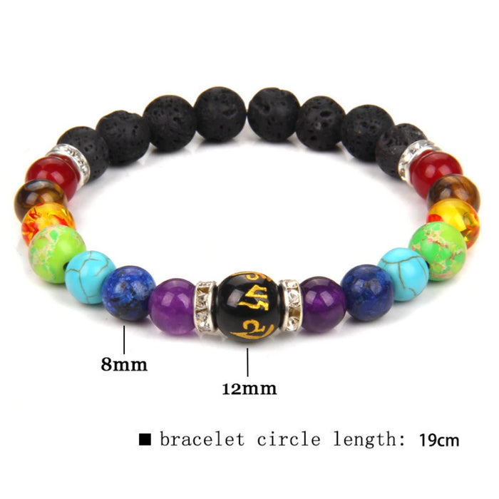 7 Chakras Symbols Reiki Power Of Energy Natural Crystal Stone Yoga Charm Couple Bracelet On Sale