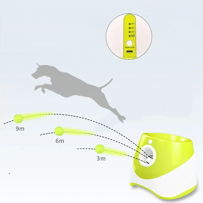 Dog Ball Thrower Toy Automatic Tennis Ball Launcher With 3 Distance Catapult Settings On Sale