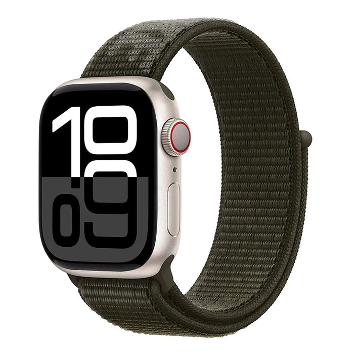 NIKE Style Khaki Nylon Sport Watch Straps Collection For Apple Watch 38mm, 40mm, 41mm, 42mm, 44 mm, 45mm, 46mm, 49mm On Sale