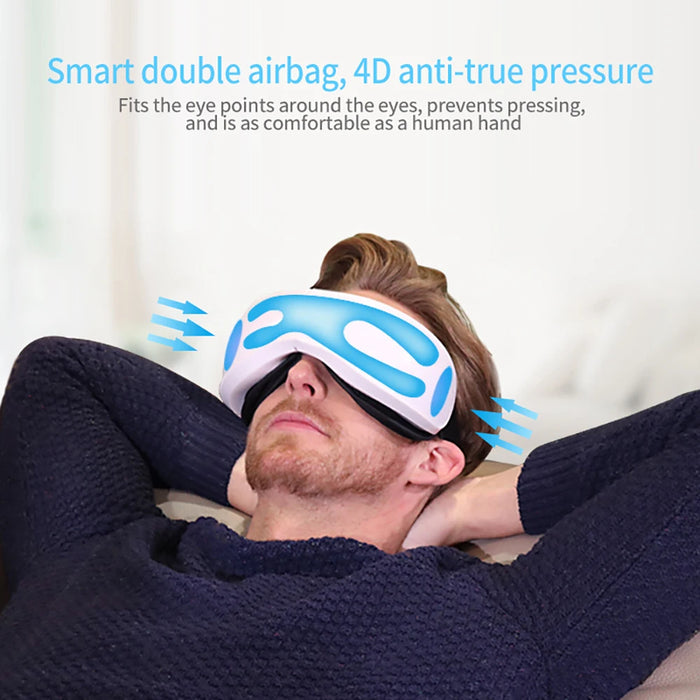 4D Smart Eye Hot Compress Airbag Massager With Bluetooth Music On Sale