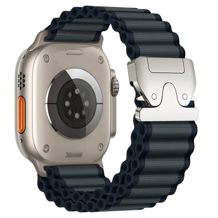 Black Outdoor Sport Adventure Tactical Nylon Loop Strap Collection for Apple Watch Band Ultra, 49mm, 46mm, 45mm,  42mm, 41mm, 40mm, 38mm On Sale