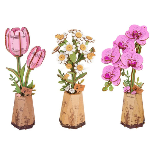Eternal Flowers Bouquet Collection 3D Wooden Puzzle Model Kits On Sale