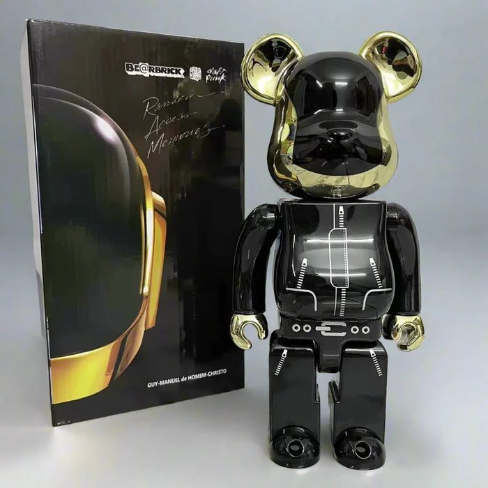 400% DJ Music Collectible Bearbrick Gold Bear Statuette Pop Art Decor Collection On Sale