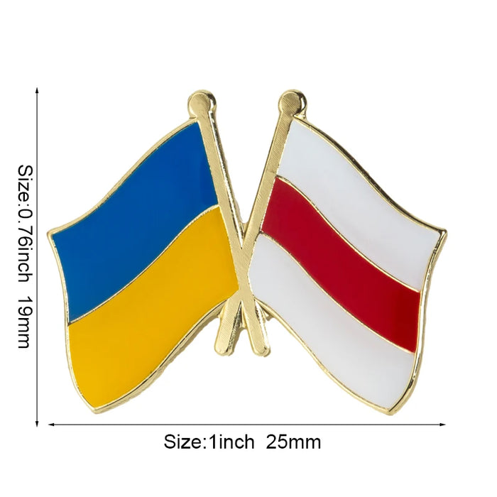 Ukraine Flag & Belarus Flag Brooches Lapel Pins On Sale