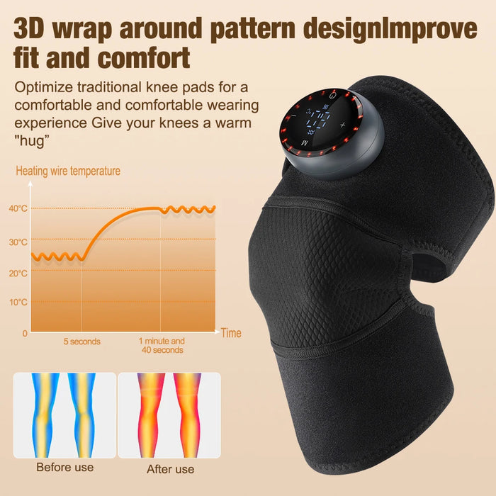 Rechargeable Smart Thermal Heating Pads With 5 Levels of Massage Modes For Knee, Shoulder, Elbow On Sale